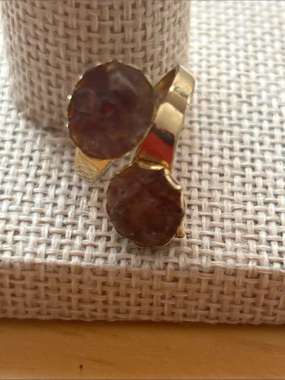 Vintage Goldtone ring with Purple Stones